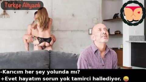 kocasının önünde sikişiyor porno